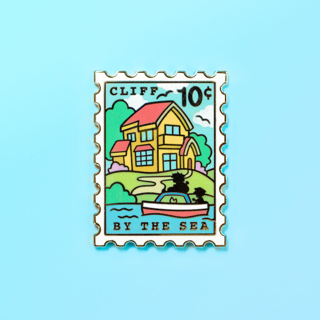 Cliff By the Sea Enamel Pin