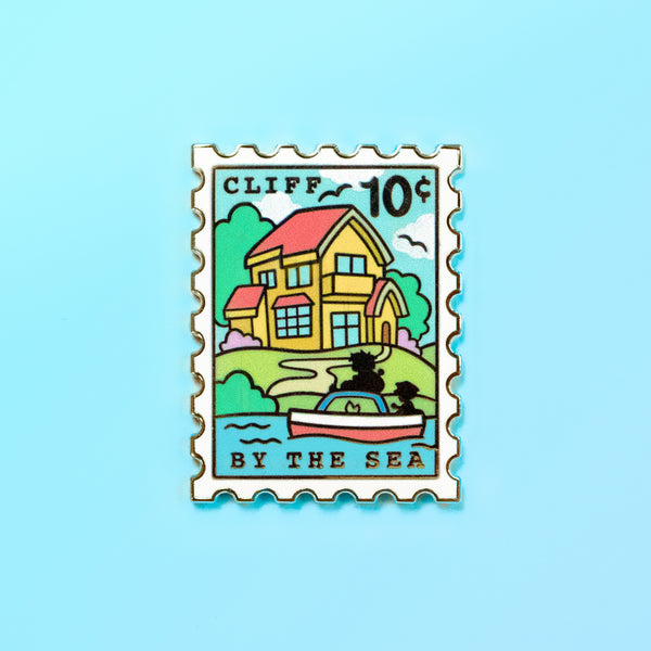 Cliff By the Sea Enamel Pin