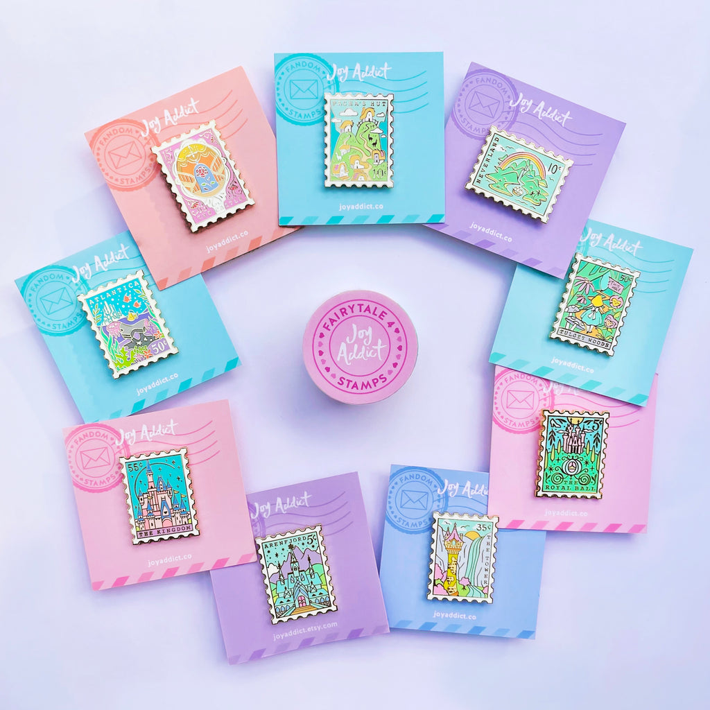 Fairytale bundle enamel pins and washi tape
