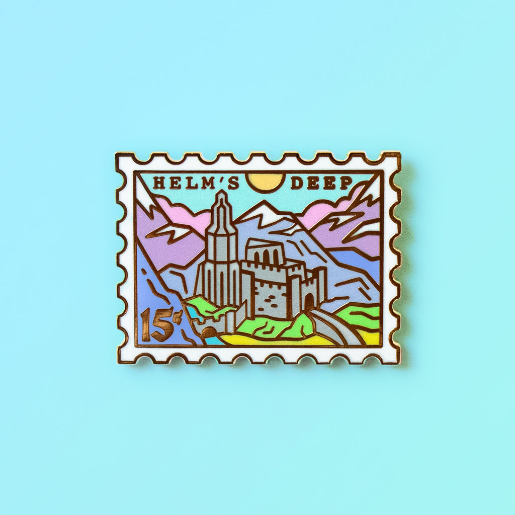 helms deep stamp enamel pin