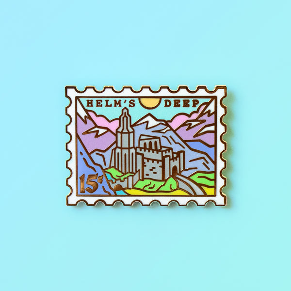 helms deep stamp enamel pin