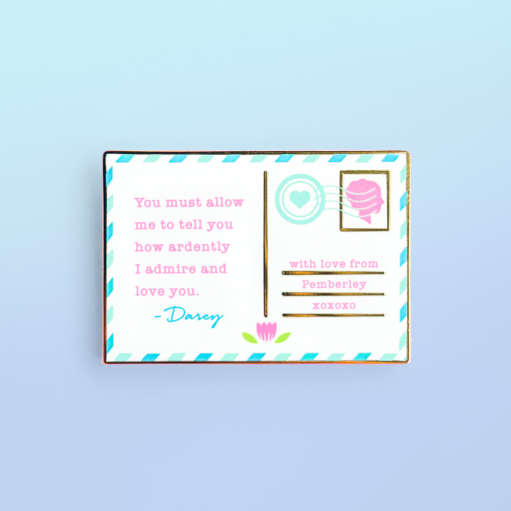 Darcy's Postcard Enamel Pin