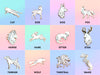 Magical Animals of Spells and Wizardry Thestral, Wand, Wolf, Terrier, Horse, Hare, Otter, Stag, Fox Dog Doe Ca