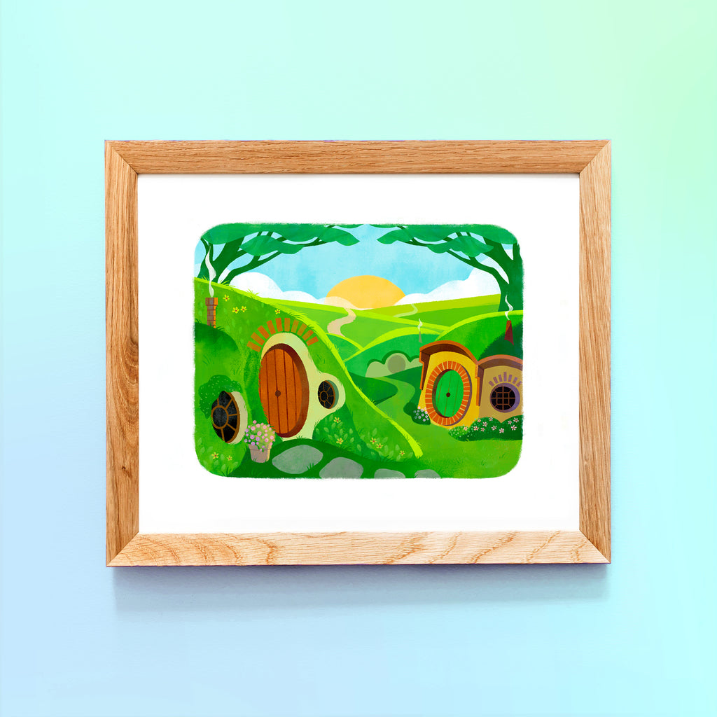 8 x 10 Framed Art Print Mockup of Bag End