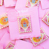 Stamp Enamel Pin of Princess Castle, a Magical Mirror and rose