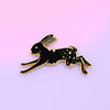 Magical Rabbit Hare Animal of Spells and Wizardry Enamel Pin in Black