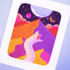Close up of 8 x 10 Art Print Mockup - A painting inspired by the book series Dune