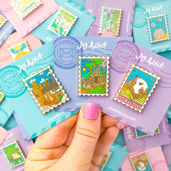 Mix & Match Set of 10 Stamp Enamel Pins
