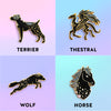Guardian Magical Animals Enamel Pin featuring Terrier, Thestral, Horse, Wolf for Spells and Wizardry