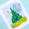 8 x 10 Framed Art print Wizard of Oz and matching enamel pin