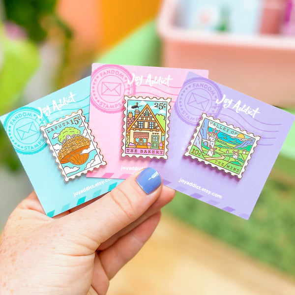 Mix & Match Set of 10 Stamp Enamel Pins – Joy Addict