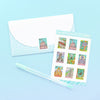 Sticker Sheet of Stamp fandom designs with stationary