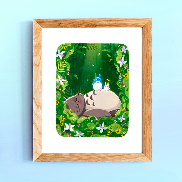 8 x 10 Framed Art Print Mockup of Forest Spirits
