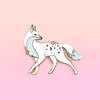 Magical Fox Animal of Spells and Wizardry Enamel Pin In White