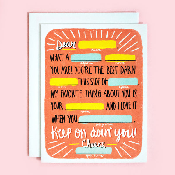 Mad Libs Birthday Card