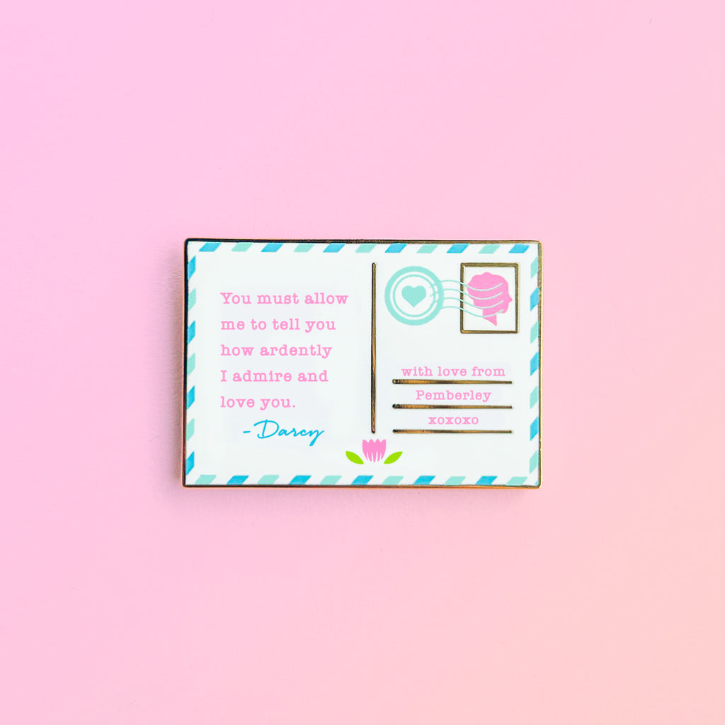 Darcy's Postcard Enamel Pin