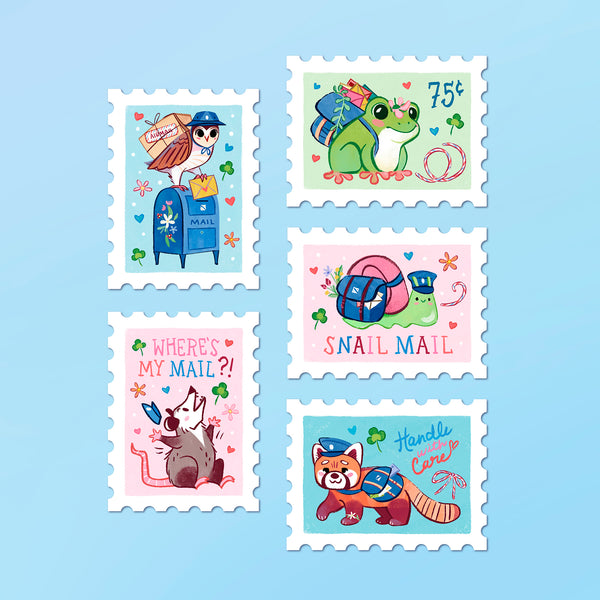 Courier Critters Jumbo Stamp Stickers