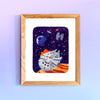 8 x 10 Framed Fanart Art Print Mockup A Galaxy Far, Far Away - A painting of Intergalactic space crafts fighting in space.