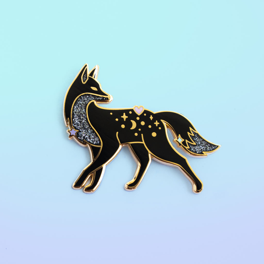 Magical Fox Animal of Spells and Wizardry Enamel Pin