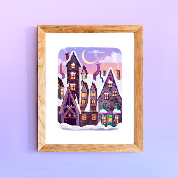 8 x 10 Art Print The Village for Wizards 