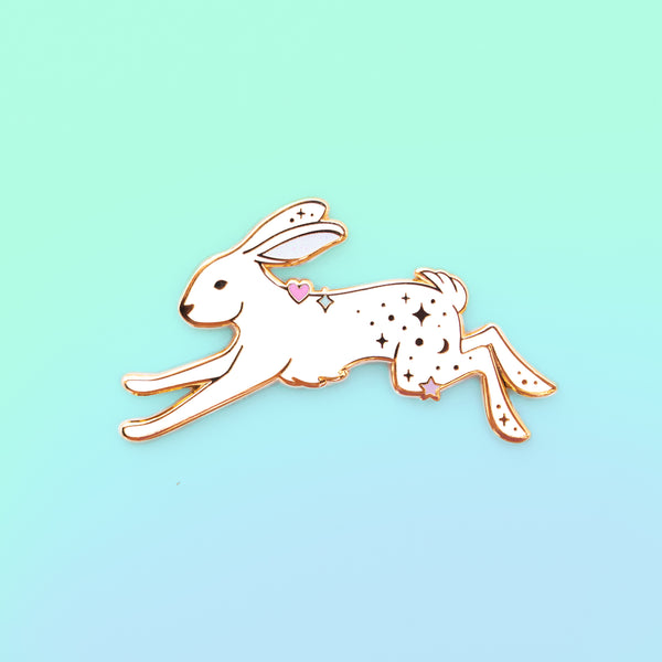 Magical Rabbit Hare Animal of Spells and Wizardry Enamel Pin