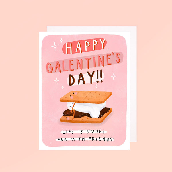 Happy Galentine's Day Valentine's Card for Friends with Smores